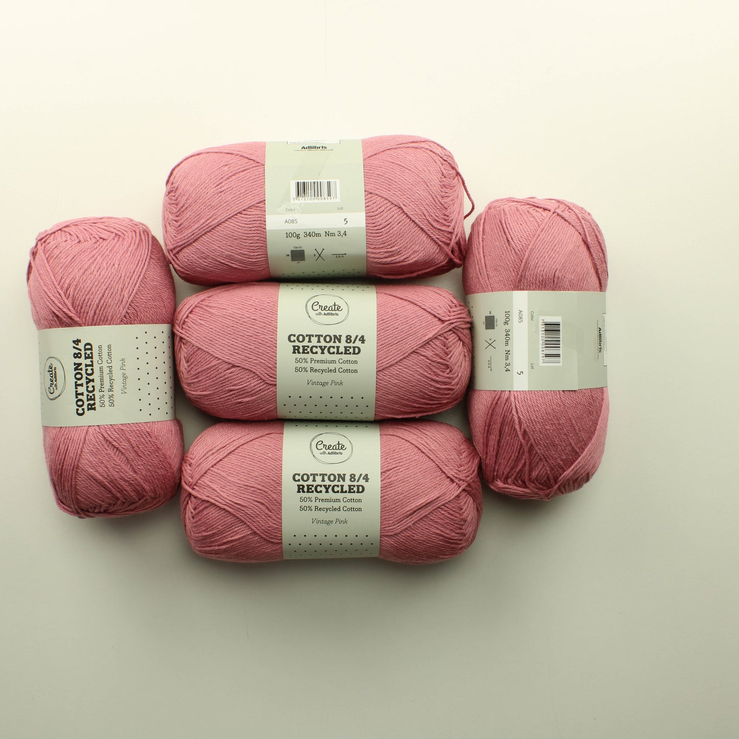Create with Adlibris Cotton 8/4 Recycled - A085 Lankapussi 537 (500g)