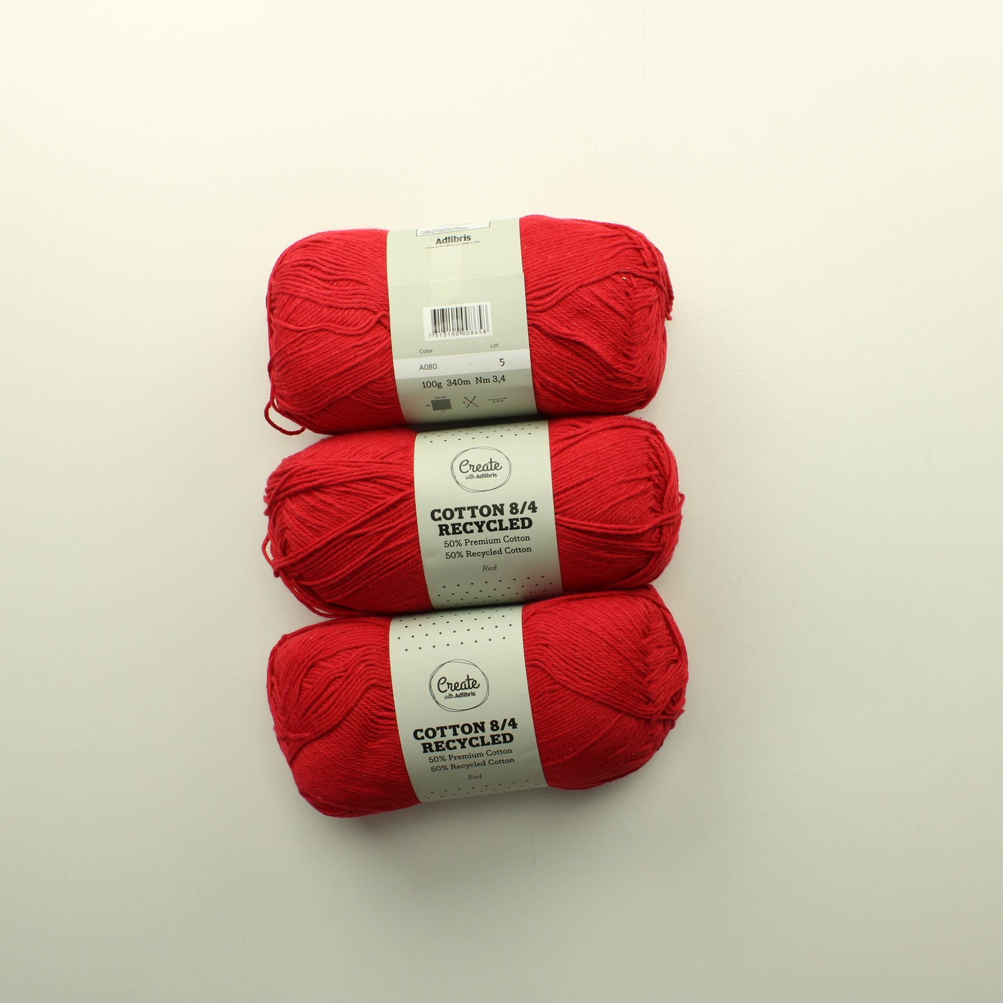 Create with Adlibris Cotton 8/4 Recycled - A080 Lankapussi 513 (300g)