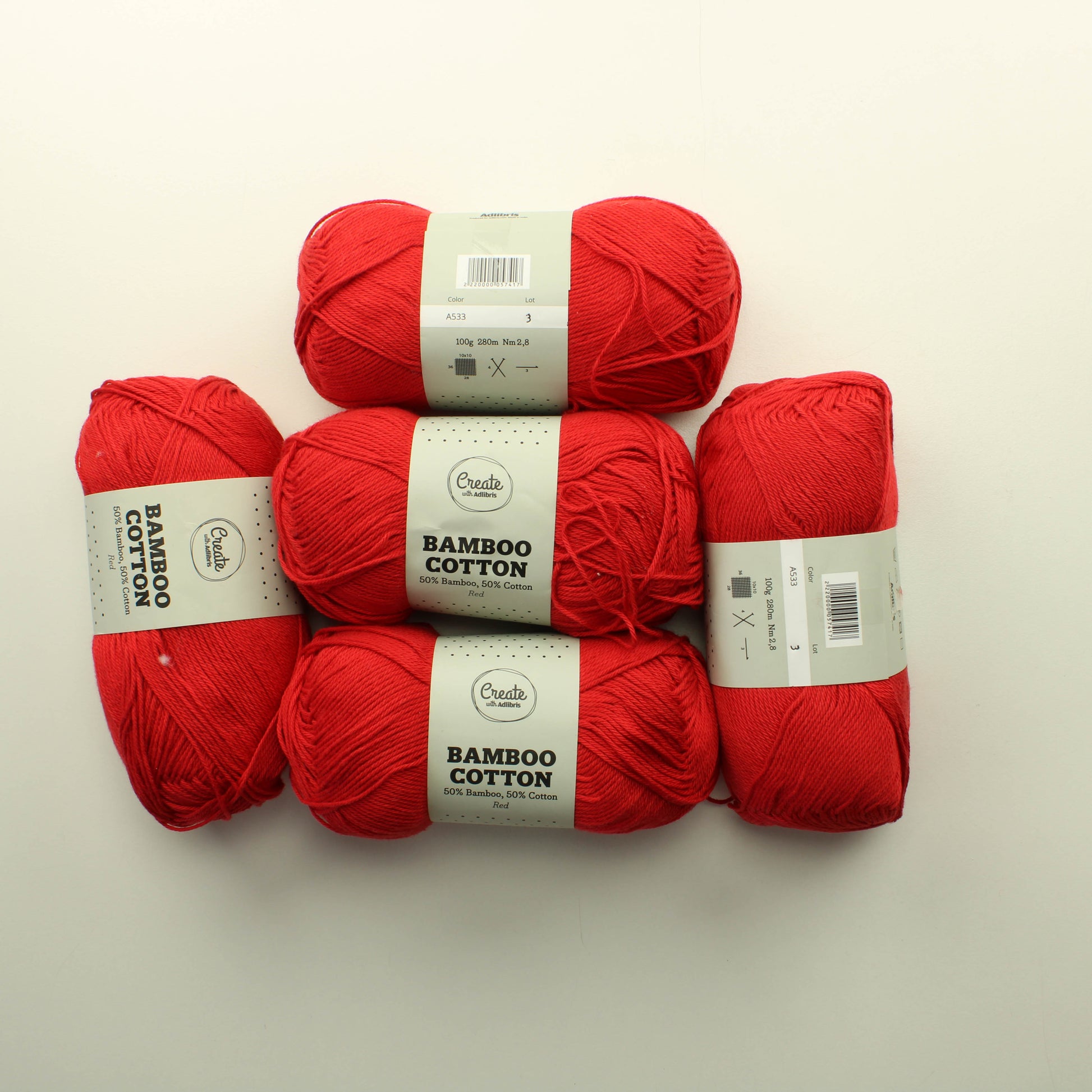Create with Adlibris Bamboo Cotton - A533 Lankapussi 601 (500g)