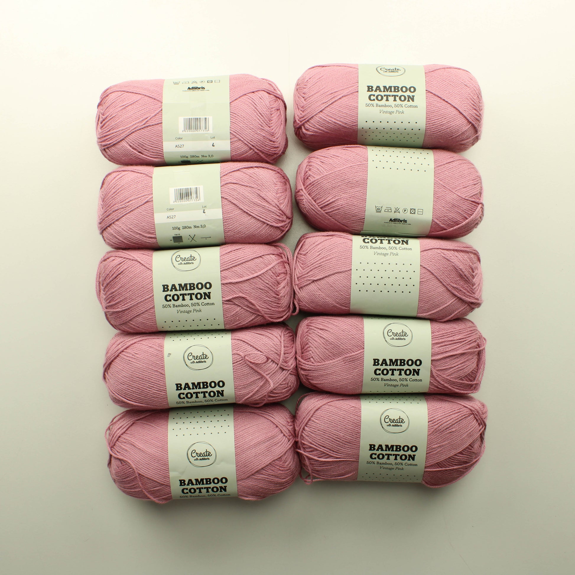 Create with Adlibris Bamboo Cotton - A527 Lankapussi 604(1000g)