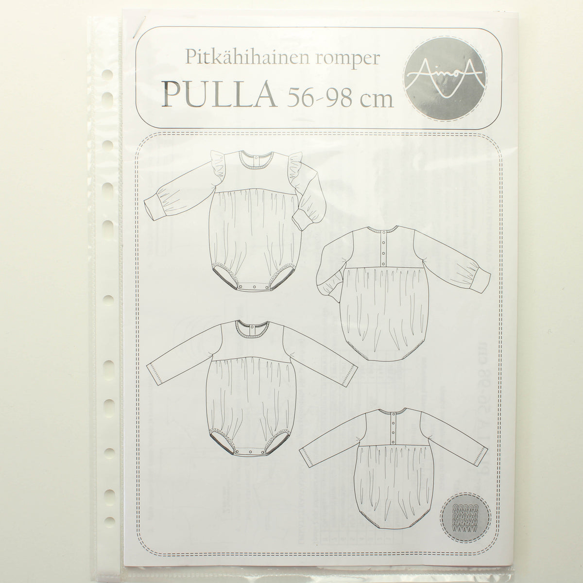 Ainoa Pulla pitkähihainen romper, 56-98 cm