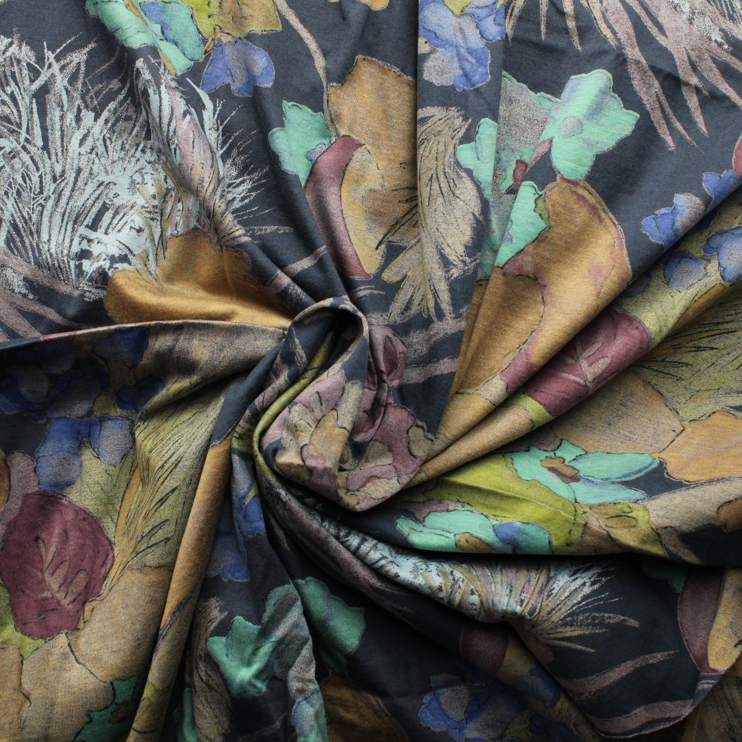 Violetti Kukkakuvioinen Ohuheko Trikoo - Pala