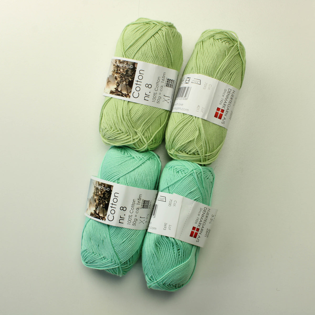 Hjertegarn Cotton nr. 8 - 7093+7030 Lankapussi 570 (200g)