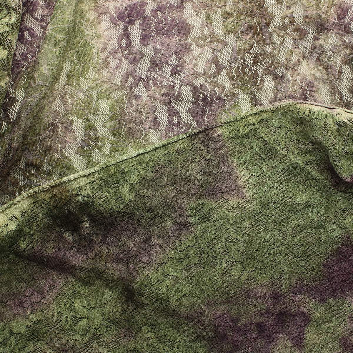 Vihreä-violetti Pitsikangas - Pala