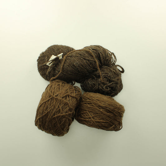 Ruskeita Villalankoja - Lankapussi 500 (330g)