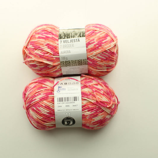 Novita 7 Veljestä Aurora - 855 Lankapussi 736 (200g)