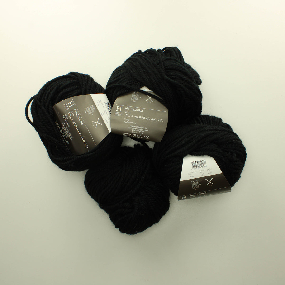 House Neulelanka Villa-Alpakka-Akryyli - 217/Balck Lankapussi 200 (360g)