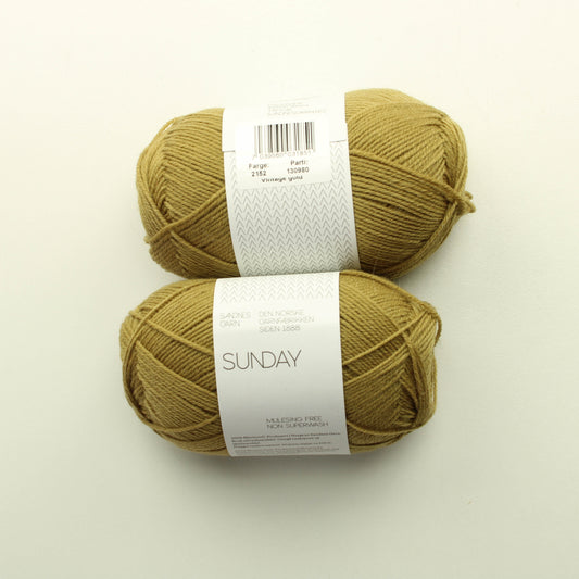 Sandnes Garn Sunday merinovilla - 2152 Vintage Gold Lankapussi 748 (100g)