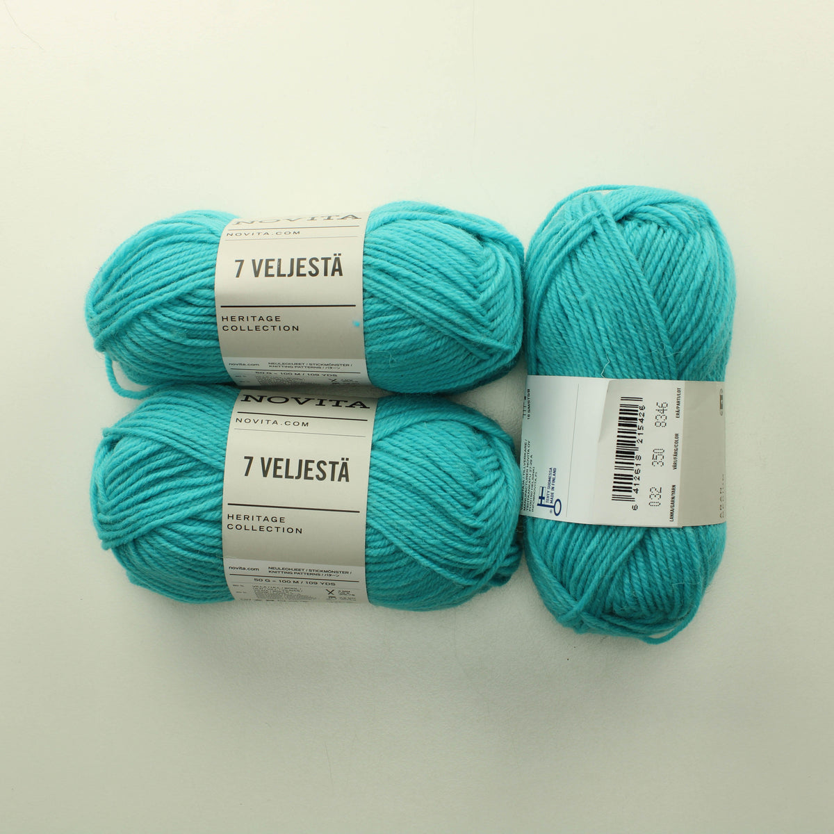 Novita 7 veljestä uusi villaisempi 50 g - 350 Lankapussi 638 (150g)