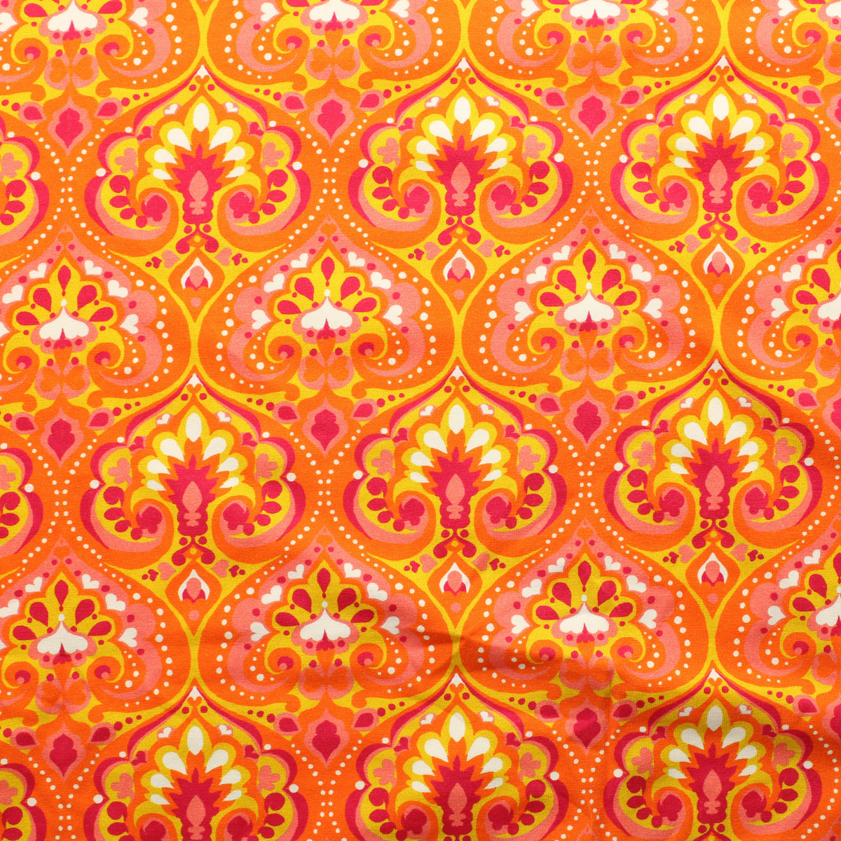 Oranssinsävyinen Paisley Trikoo - Pala