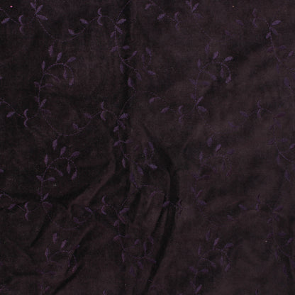 Kirjailtu Tummanvioletti Sametti - Pala