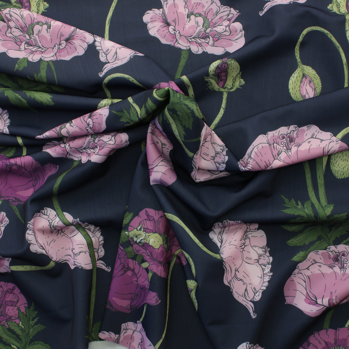 Nuppu Print Company Unikkoaika Muste Lycra - Pala