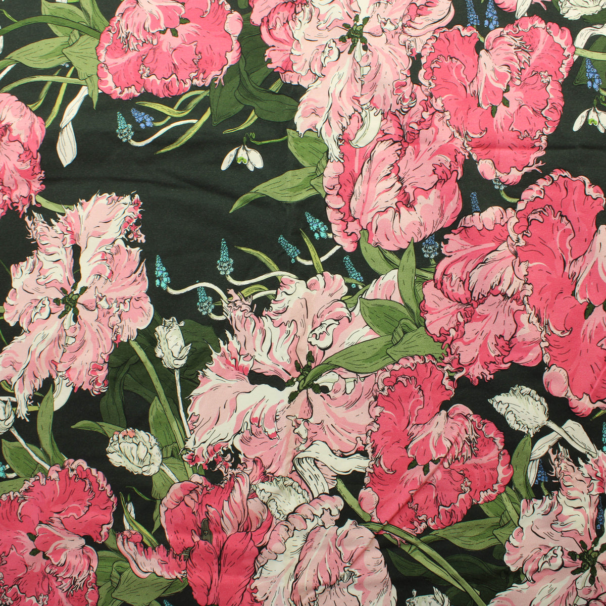 Nuppu Print Company Salainen Puutarha Tulppaanipolku Trikoo - Pala