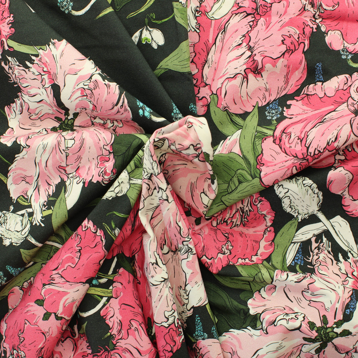 Nuppu Print Company Salainen Puutarha Tulppaanipolku Trikoo - Pala