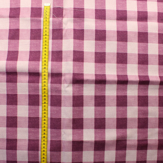 Violetti Ruudullinen Paksuhko Puuvillasekoite - Pala