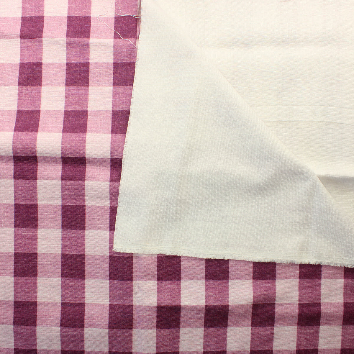 Violetti Ruudullinen Paksuhko Puuvillasekoite - Pala