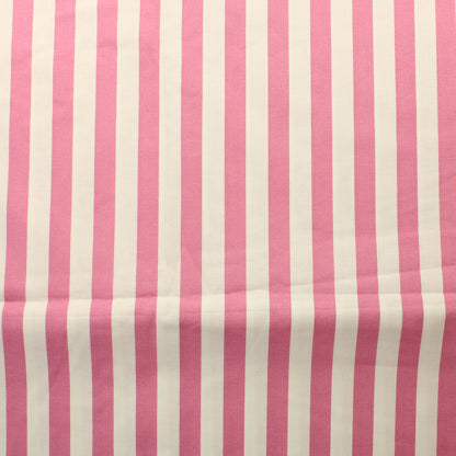 Pinkki-valkoinen Pystyraitainen Puuvillapalttina - Pala