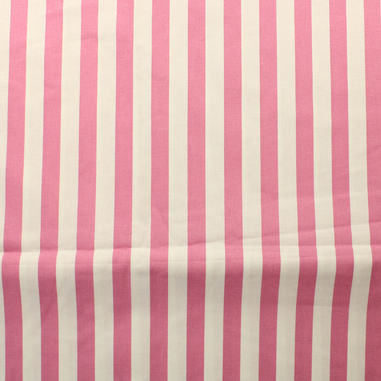 Pinkki-valkoinen Pystyraitainen Puuvillapalttina - Pala