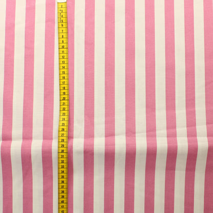 Pinkki-valkoinen Pystyraitainen Puuvillapalttina - Pala
