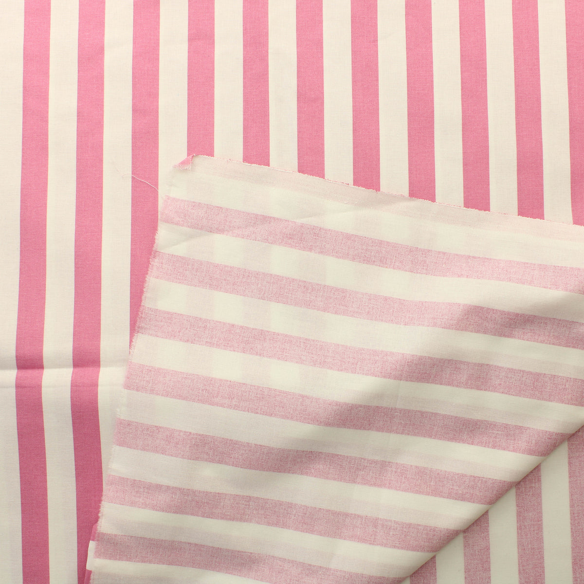 Pinkki-valkoinen Pystyraitainen Puuvillapalttina - Pala