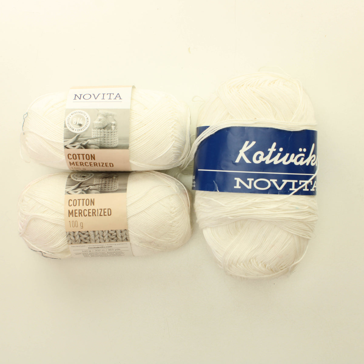 Novitan puuvillaisia virkkauslankoja - Lankapussi 731 (400g)