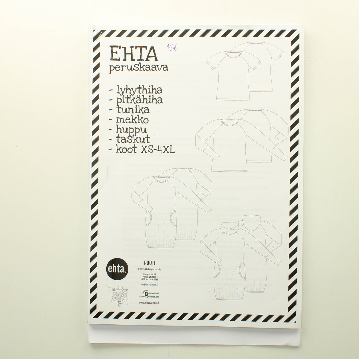 Ehta Peruskaava Paita, mekko, tunika, huppari (xs - 4xl)