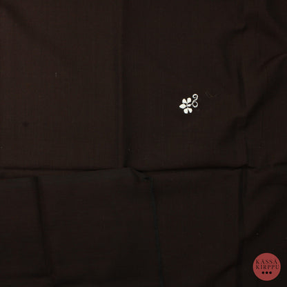 Brown Embroidered Cotton - Piece