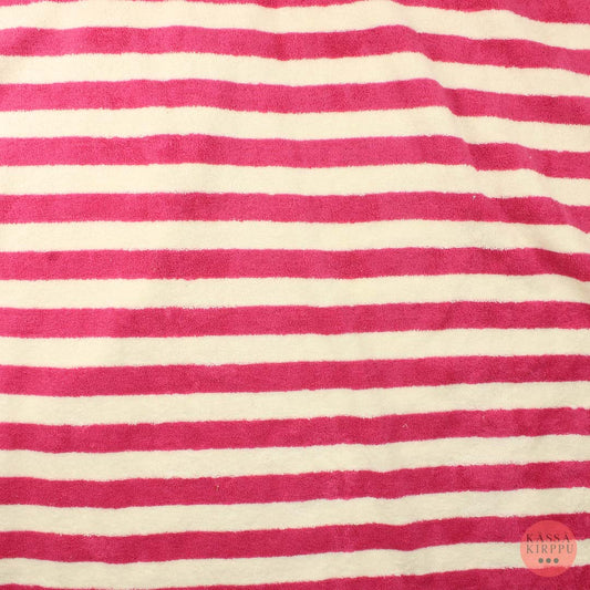Pink and White Striped Terrycloth - Piece