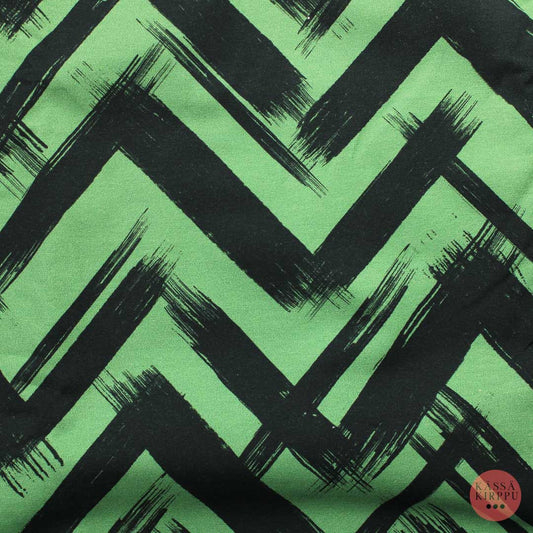 Ommellinen siksak vihreä Trikoo - Pala