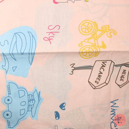 Vaaleanpunapohjainen lasten piirustukset Puuvilla - Pala