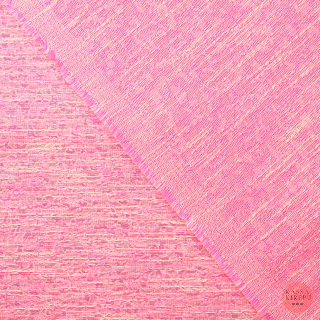 Pinkki-luonnonvalkoinen struktuuri Puuvilla - Pala