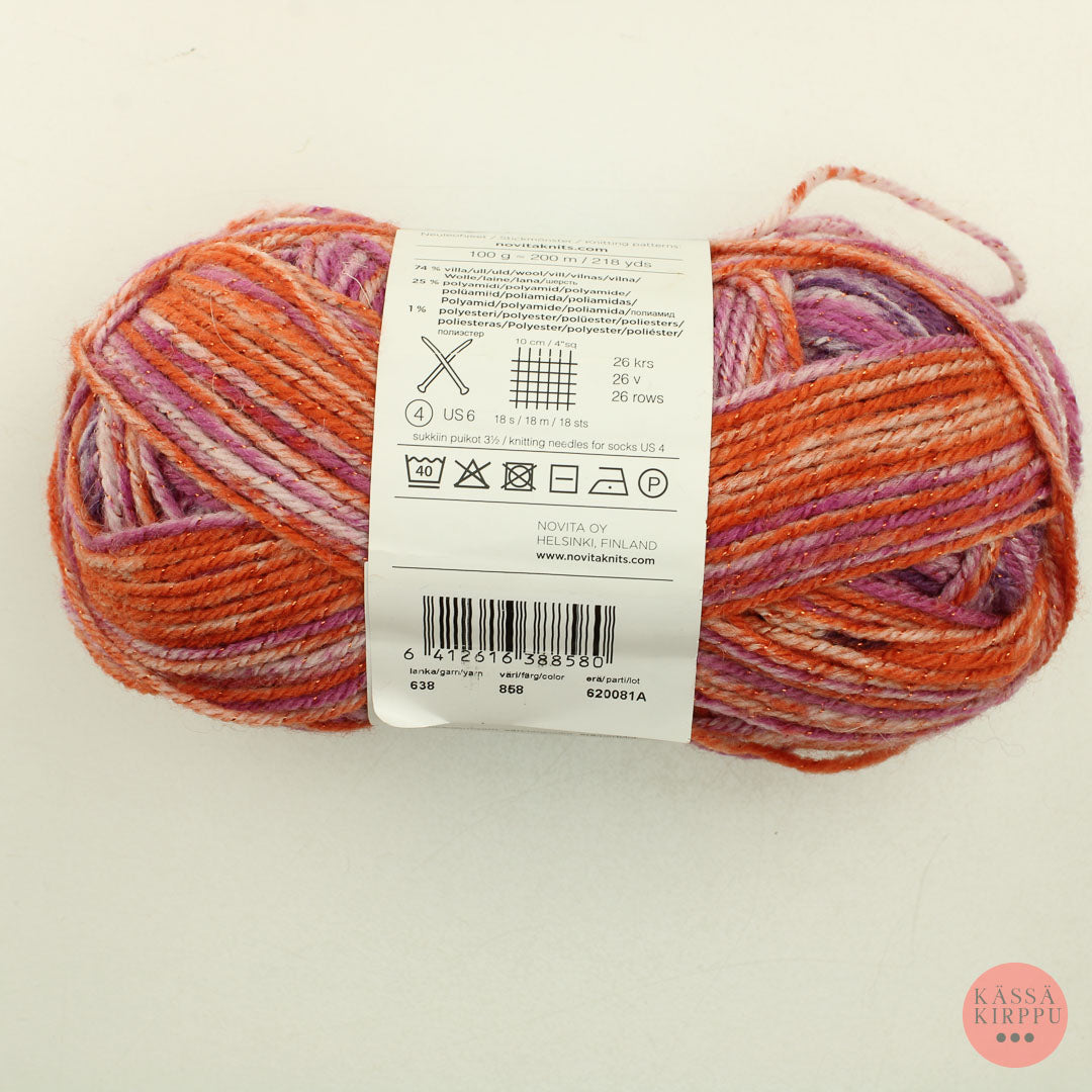 Novita Tähti - 858 oranssi-violetti-moniväri
