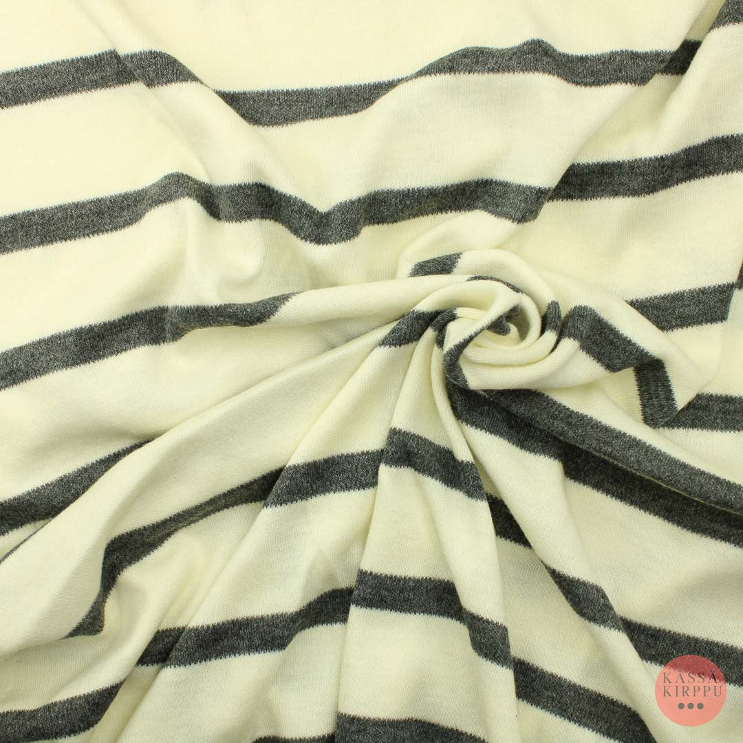 Luonnonvalkoinen harmaaraidallinen Neulos - Pala