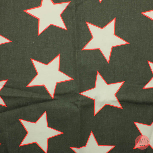 Harmaapohjainen valkoiset tähdet Puuvilla - Pala