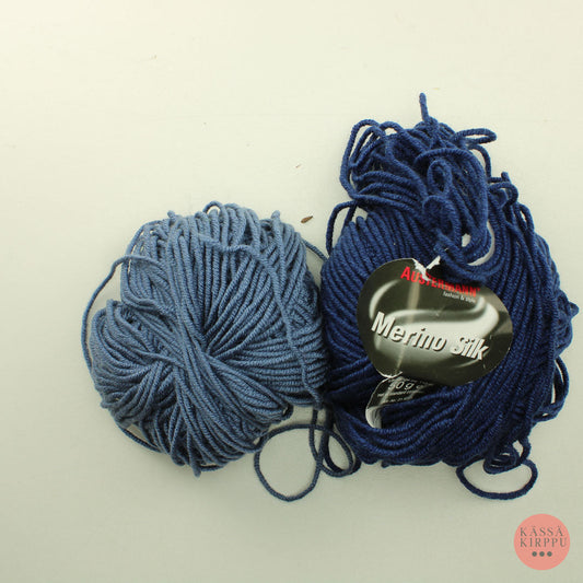 Austermann Merino Silk - siniset sävyt - Lankapussi 312