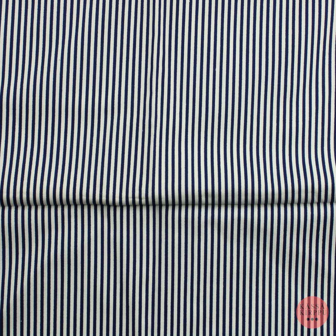 Sinivalkoinen raidallinen Puuvillasatiini - Pala