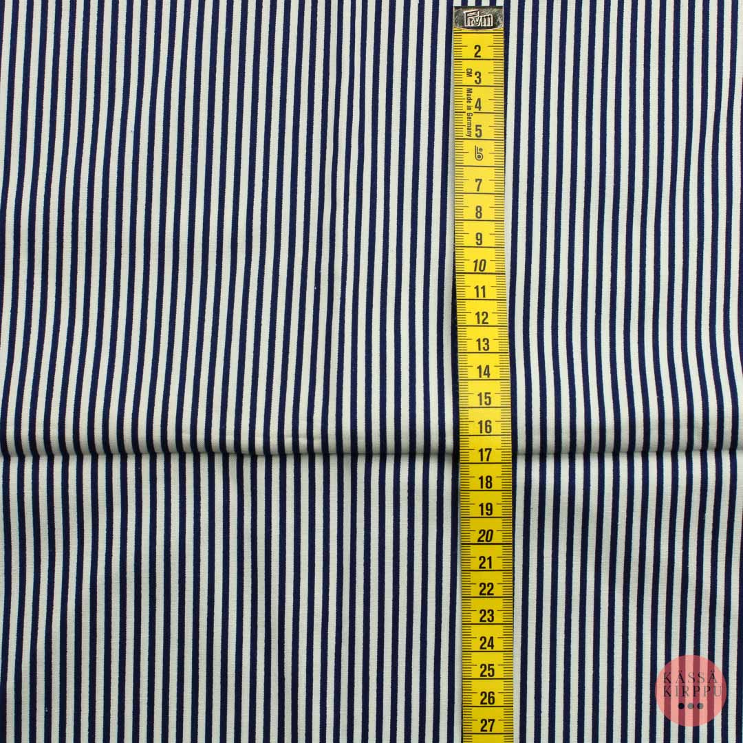 Sinivalkoinen raidallinen Puuvillasatiini - Pala