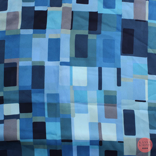 Sininen kuviollinen Sifonki - Pala