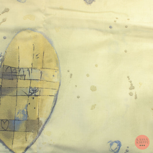 Vaaleankeltainen kuviollinen Puuvillasekoite - Pala