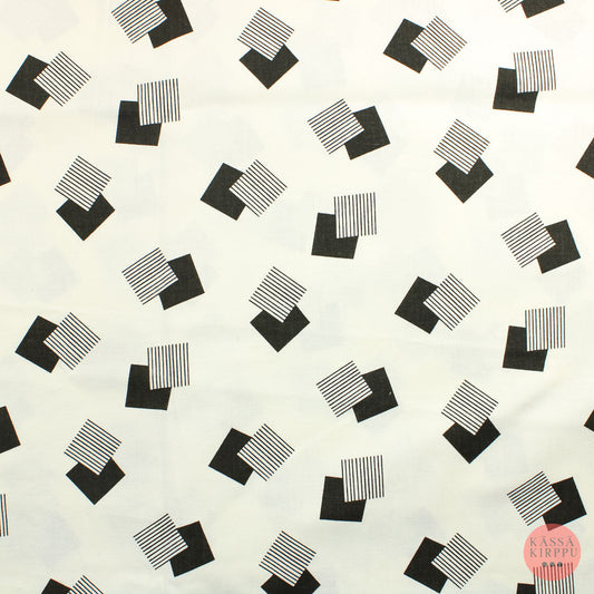 Mustavalkoinen Kuvio Puuvilla - Pala