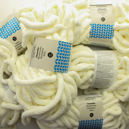 kehrä Chenille - Valkoinen Lankapussi 631 ( n. 900g)