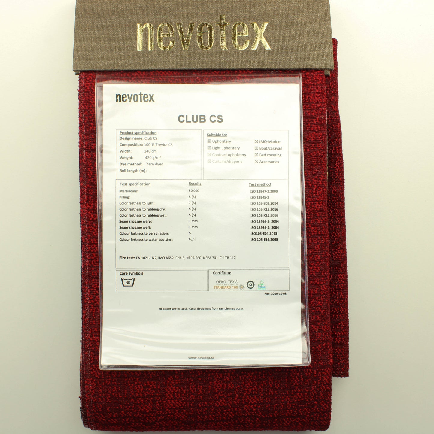 Nevotex Sisustuskangas Näytepalat nro 3  - Palapaketti