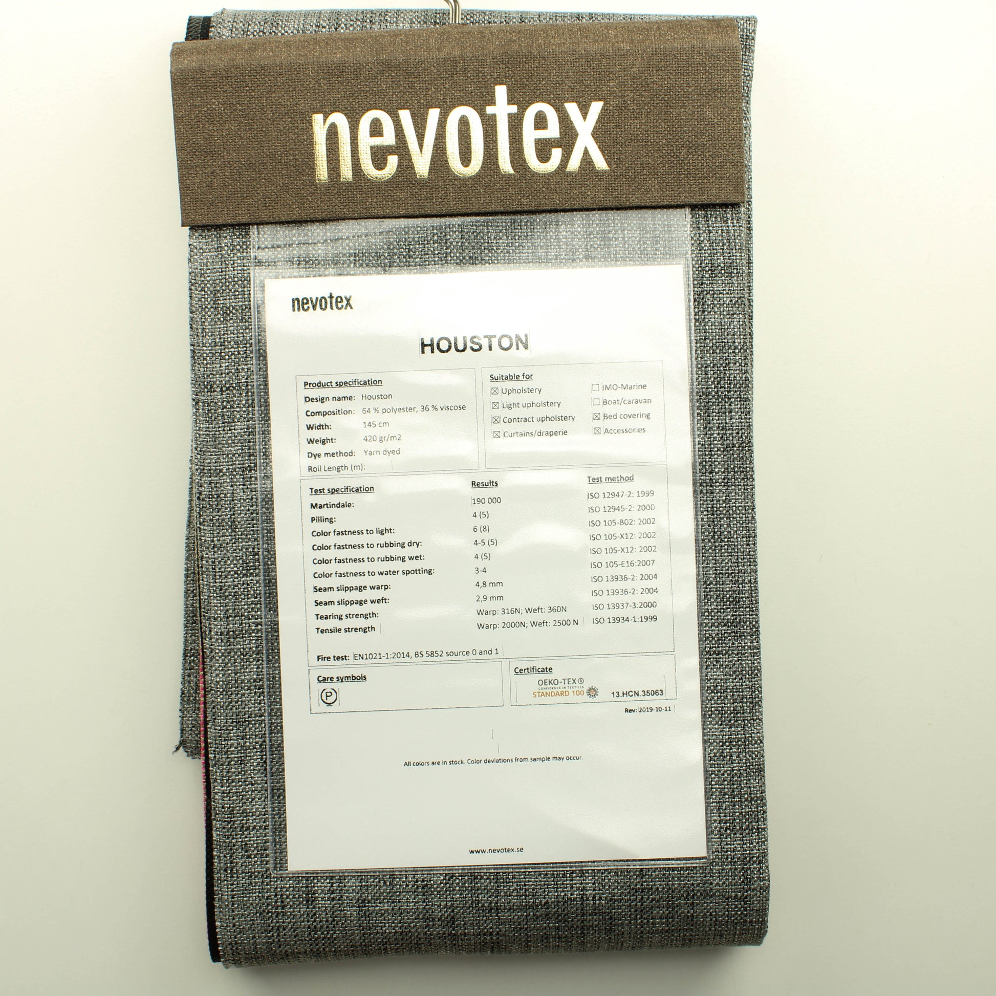 Nevotex Sisustuskangas Näytepalat nro 14  - Palapaketti