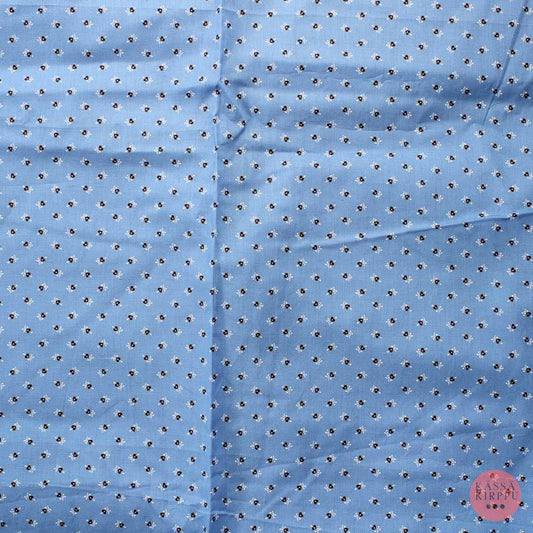 Sininen pienikukkainen ohut retro Puuvilla - Pala