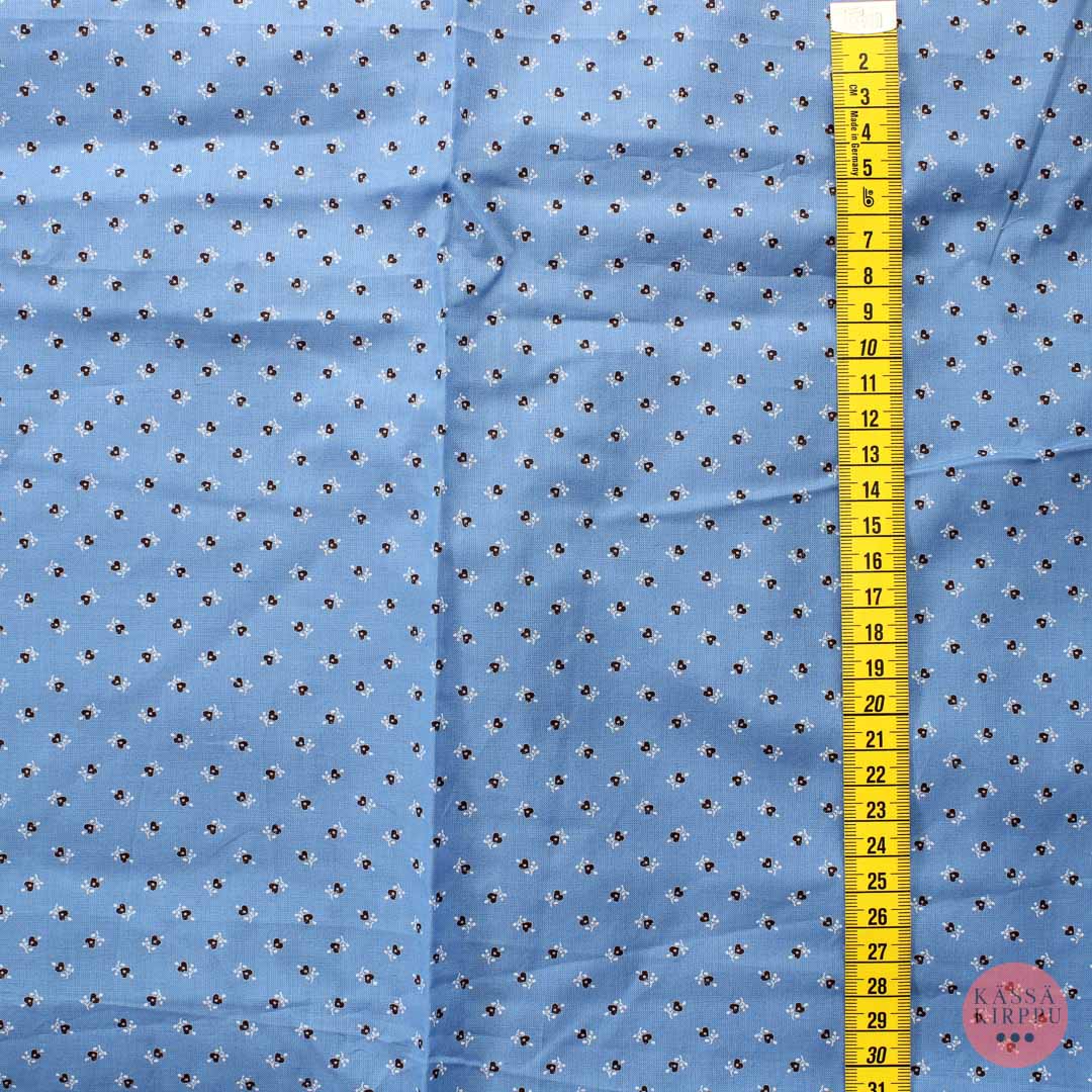 Sininen pienikukkainen ohut retro Puuvilla - Pala