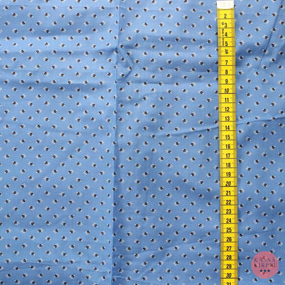 Sininen pienikukkainen ohut retro Puuvilla - Pala