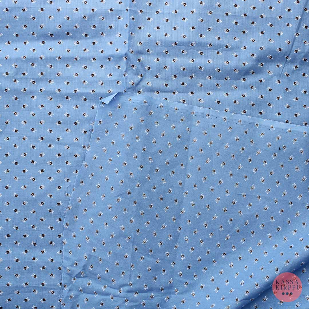 Sininen pienikukkainen ohut retro Puuvilla - Pala