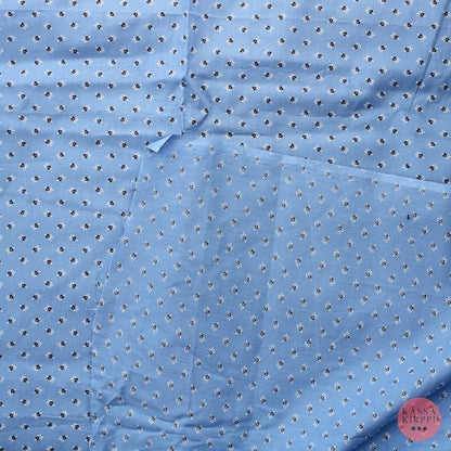 Sininen pienikukkainen ohut retro Puuvilla - Pala