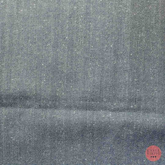 Kalanruotokuvioinen sinivalkoinen Villasekoitekangas - Pala