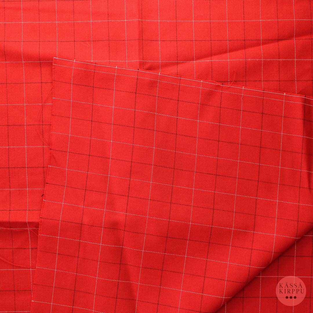 Punainen ruudullinen Vaatetuskangas - Pala